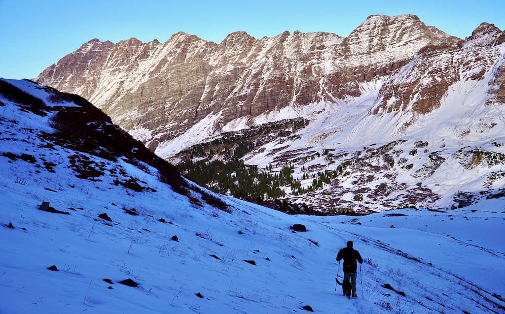 Descending West Maroon Pass